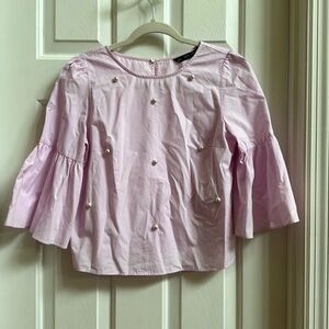 Zara pink blouse with pearl details